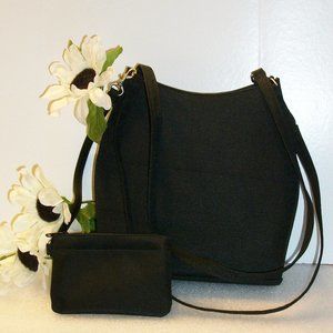 Black Fabric Shoulder Bag + Coin Purse NWOT